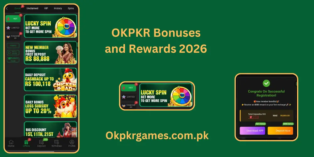 OK PKR Game Bonuses And Rewards