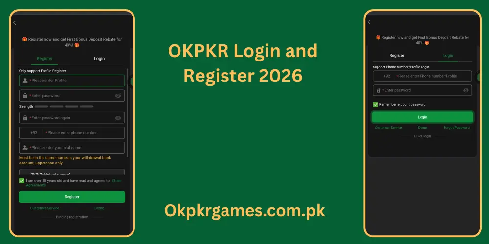 OK PKR Game Login And Register