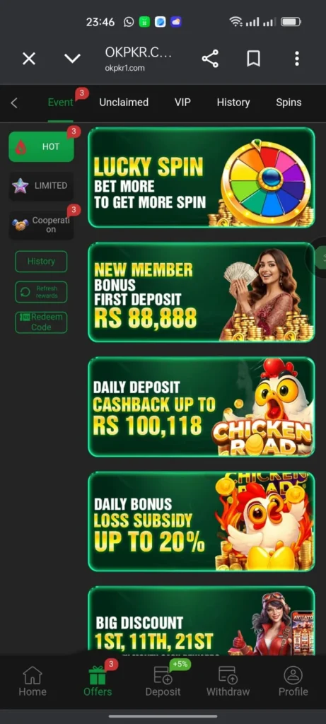 PK PKR Lucky Wheel
